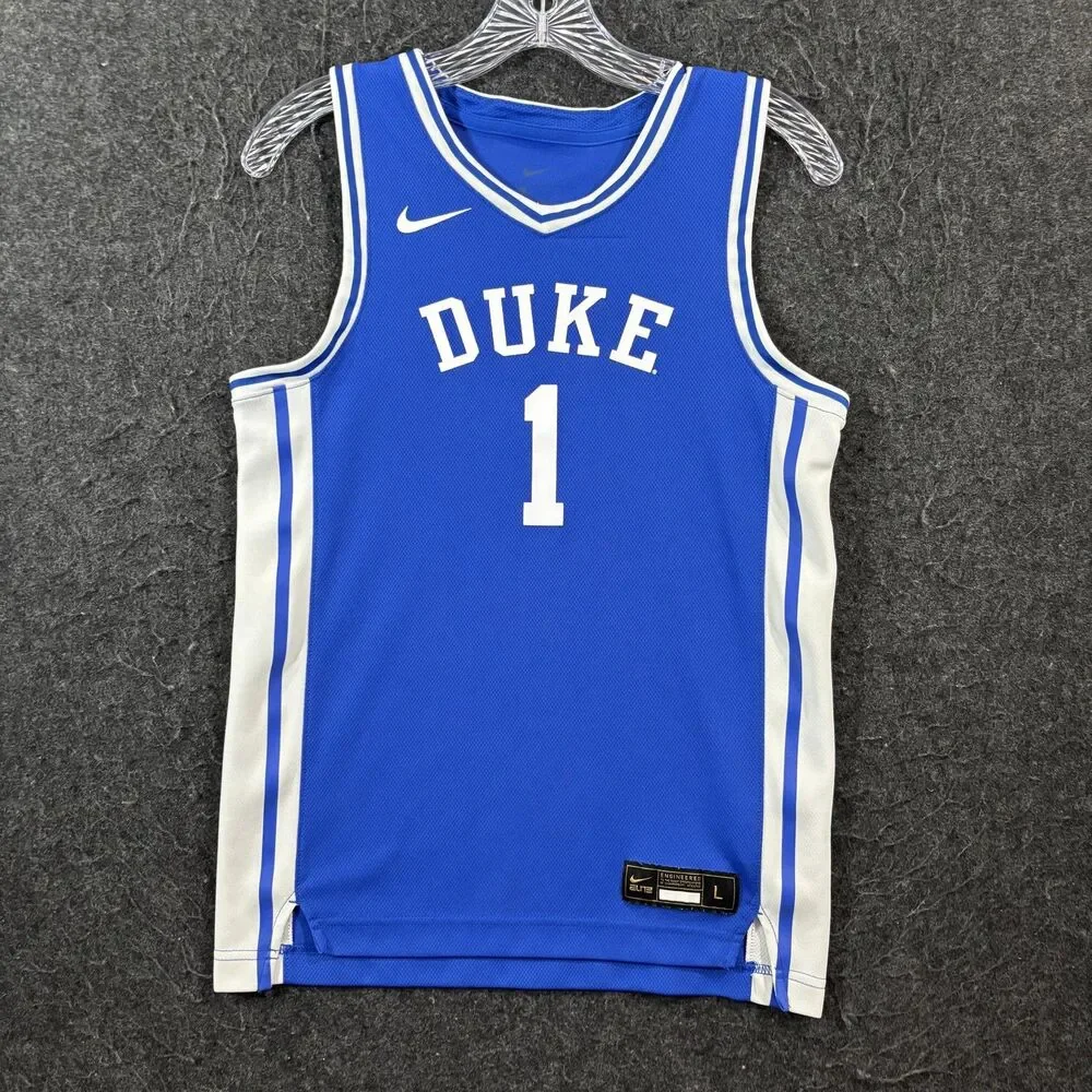 Duke Blue Devils Basketball Jersey Boy's Large Blue #1 Nike Youth